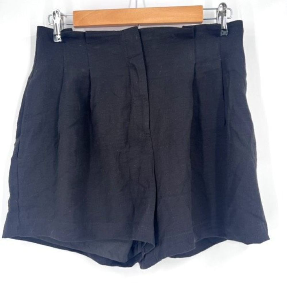 Ann Taylor Factory Women High Waist Shorts Pleated Casual Summer Black Size 0 XS